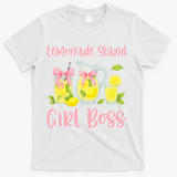 Bow Coquette Lemonade Stand Girl Boss Ceo Lemon Juice Summer T-Shirt - White