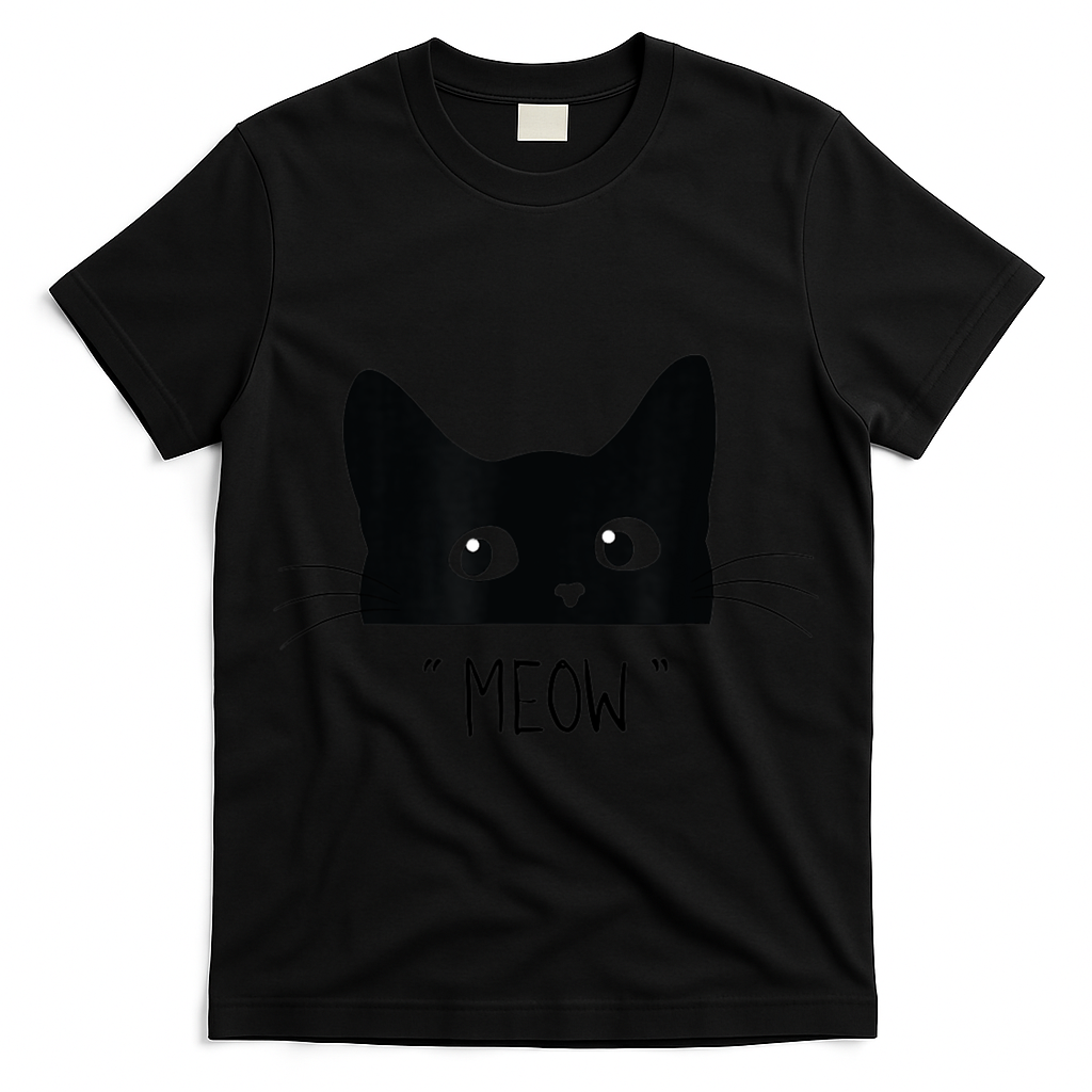 Black Cat Meow Cat Meow Kitty Funny Cats Kitty T-Shirt