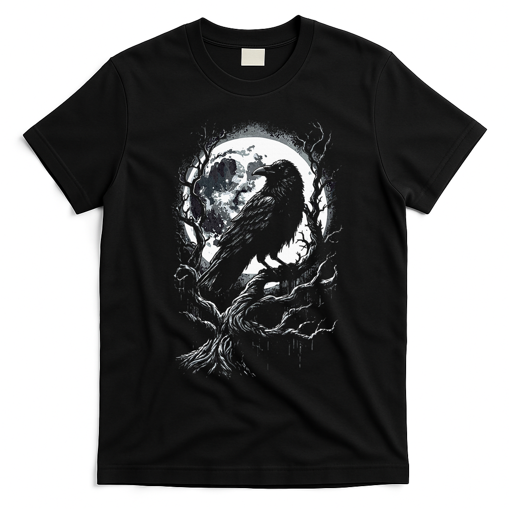 Black Crow Raven Bird T-Shirt - Black