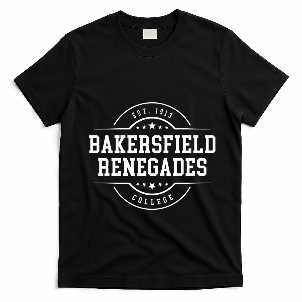 Bakersfield College Renegades Arch Vintage Classic Design Gift T-Shirt - Black
