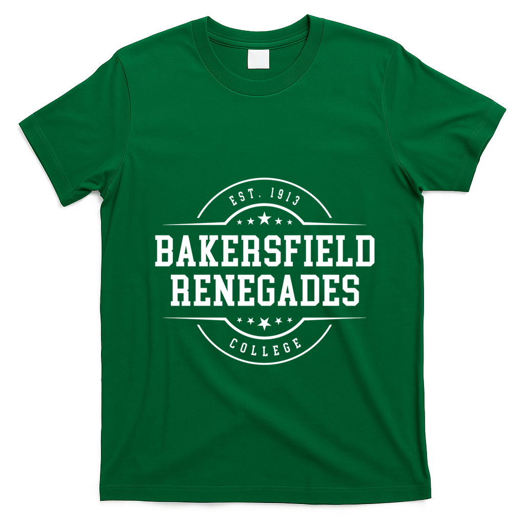 Bakersfield College Renegades Arch Vintage Classic Design Gift T-Shirt - Irish Green