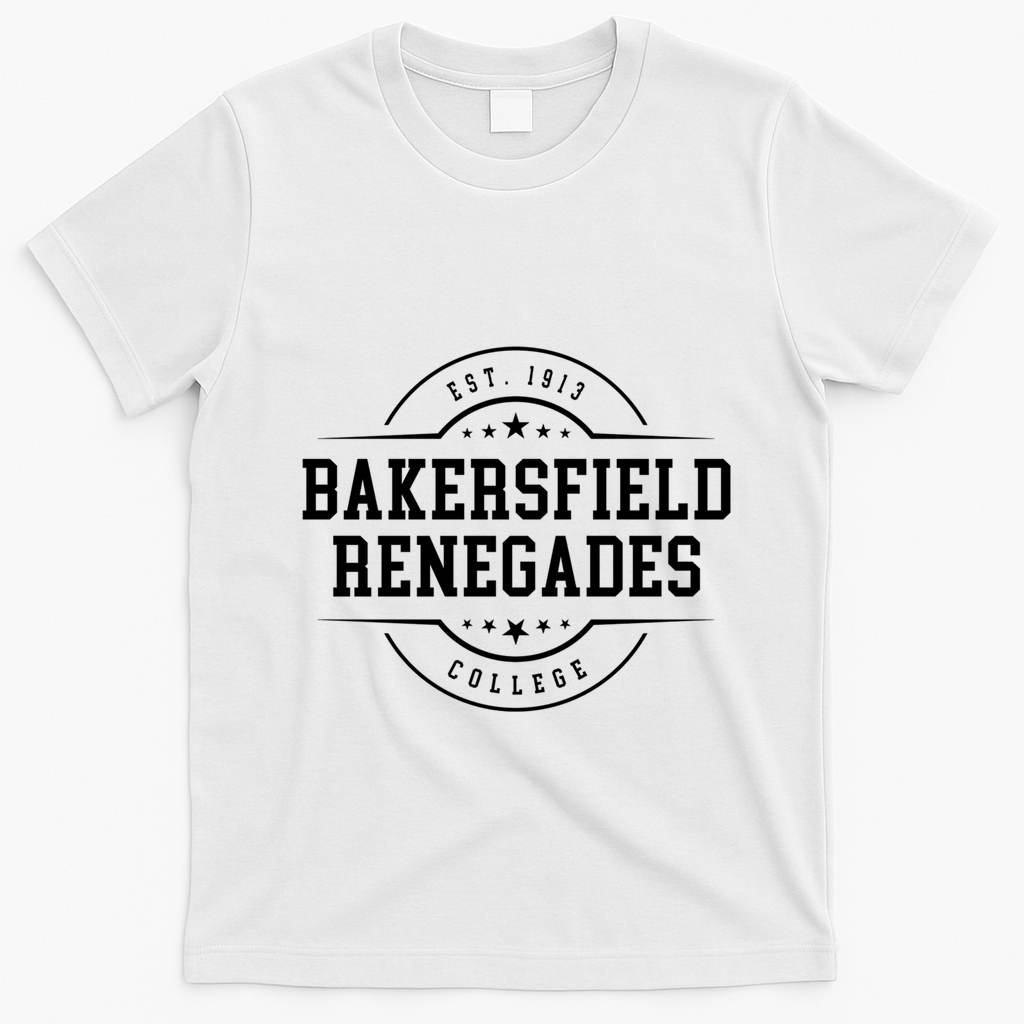 Bakersfield College Renegades Arch Vintage Classic Design Gift T-Shirt - White