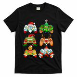 Boys Christmas Santa Elf Gaming Controllers Gamer Xmas T-Shirt