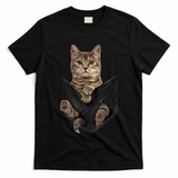 Brown Cat Sits In Pocket TShirt Cats Tee Shirt Gifts T-Shirt