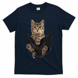 Brown Cat Sits In Pocket TShirt Cats Tee Shirt Gifts T-Shirt