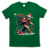 Bigfoot Christmas Tree Lights Xmas Sasquatch Lovers Gift T-Shirt - Irish Green