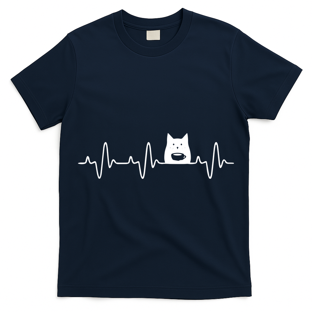 Black Cat With Coffee Cute Cats And Coffee Lover T-Shirt