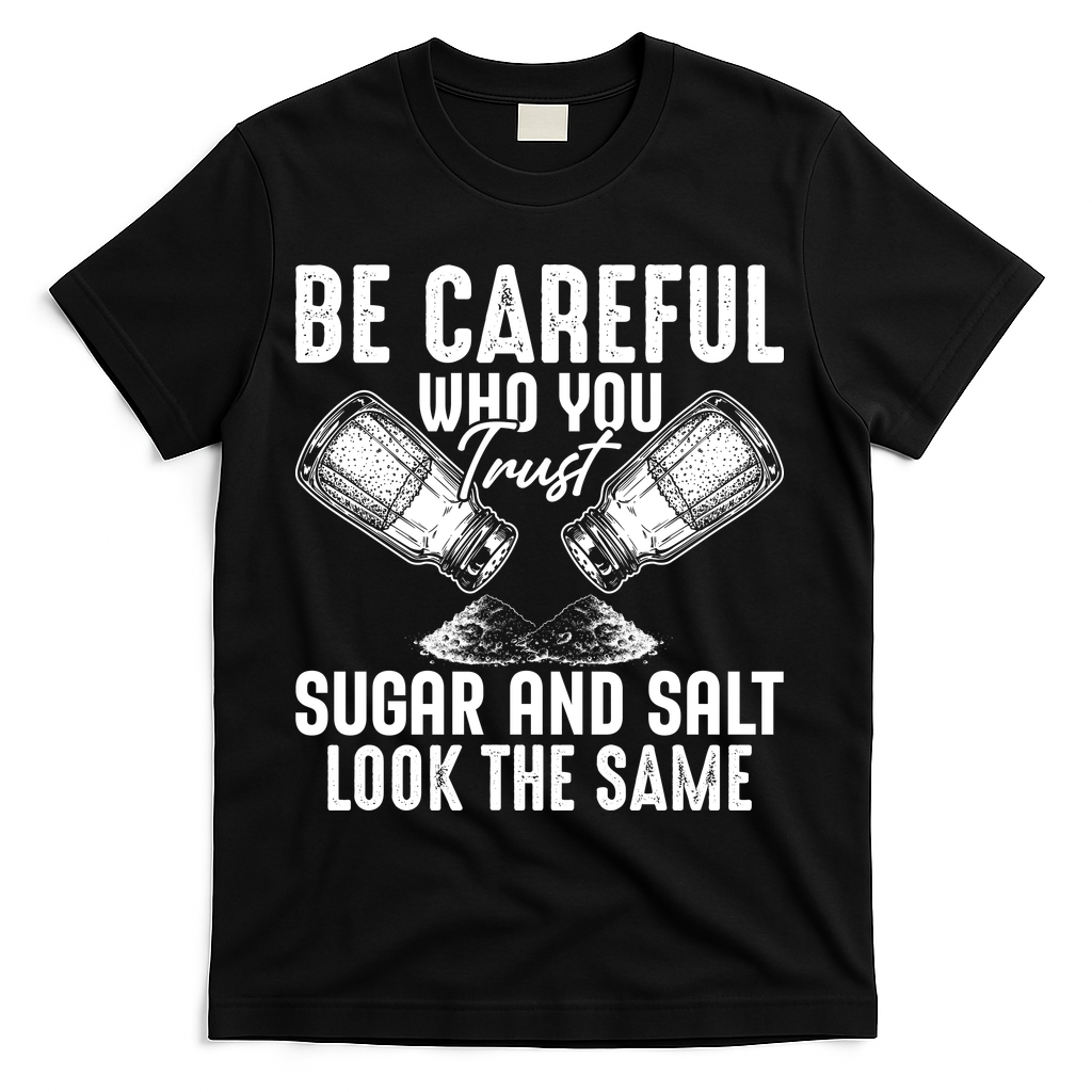 Be Careful Who You Trust Sugar And Salt Look The Same T-Shirt - Black