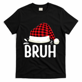 Bruh Christmas Xmas Funny Christmas Pajama T-Shirt - Black