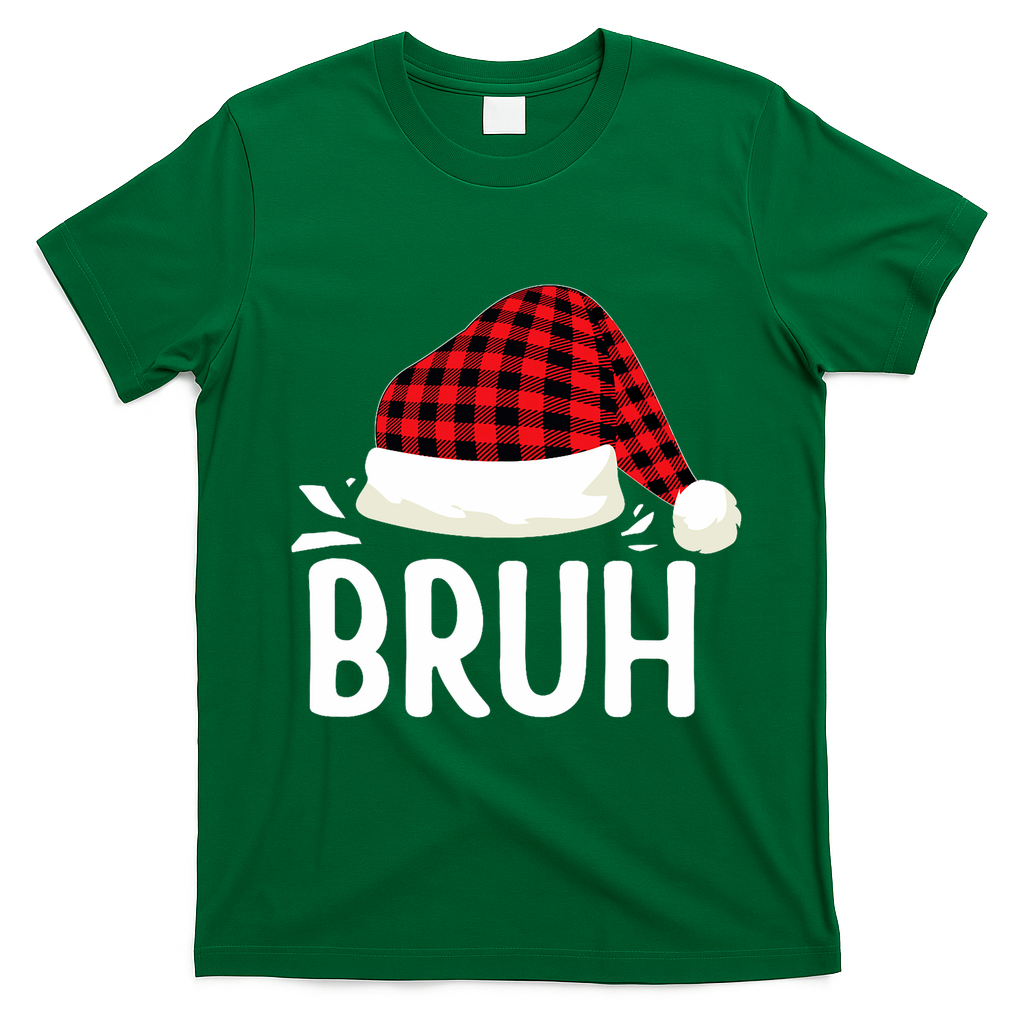 Bruh Christmas Xmas Funny Christmas Pajama T-Shirt - Irish Green