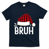 Bruh Christmas Xmas Funny Christmas Pajama T-Shirt - Navy Blue