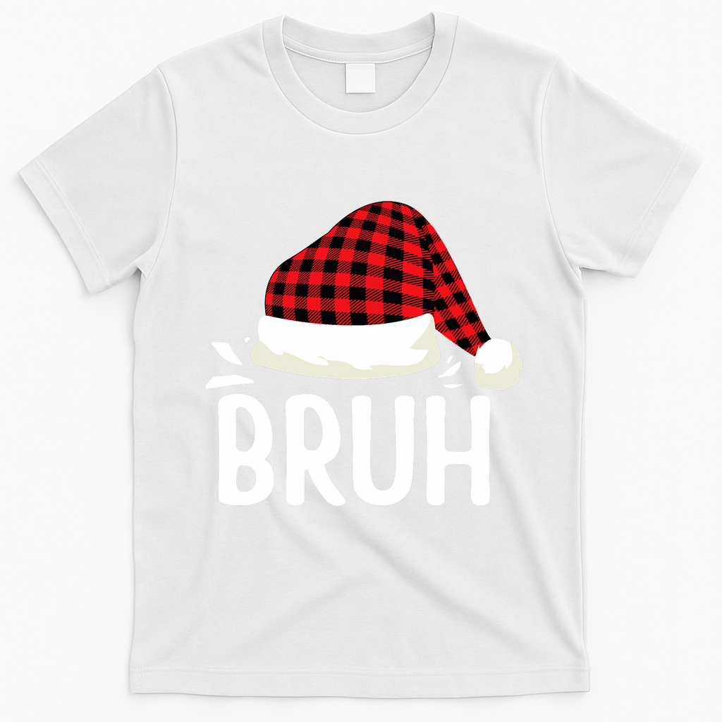 Bruh Christmas Xmas Funny Christmas Pajama T-Shirt - White