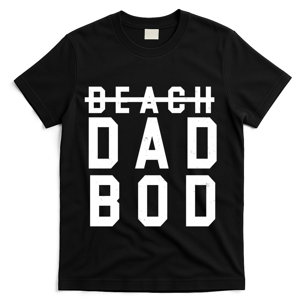 Beach Dad Bod Summer Vacation T-Shirt - Black