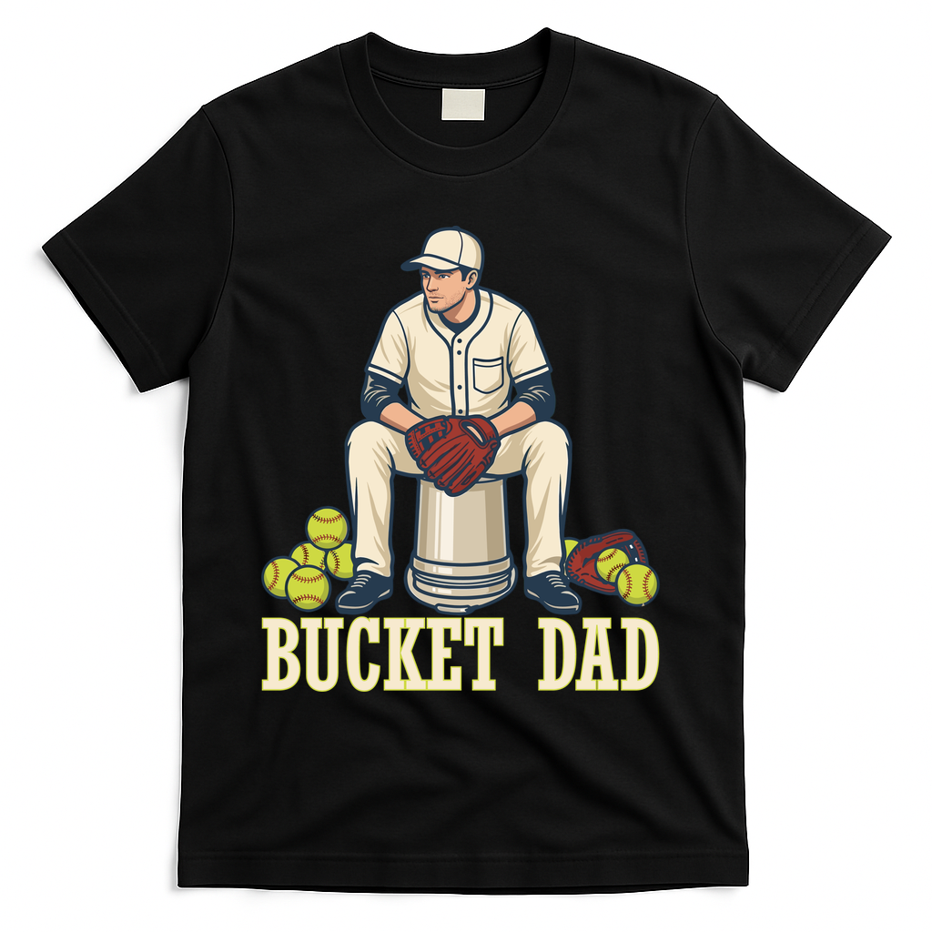Bucket Dad T-Shirt - Black