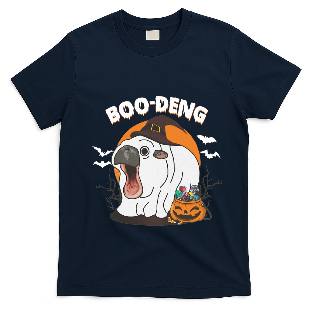 Boo Deng Funny Moo Deng Hallowee T-Shirt - Navy Blue
