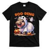 Boo Deng Halloween Baby Pygmy Hippo Bouncy Pig Moo Deng T-Shirt - Black