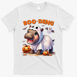 Boo Deng Halloween Baby Pygmy Hippo Bouncy Pig Moo Deng T-Shirt - White