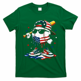 Baseball Drip Ice Cream 4th Of July American USA T-Shirt - Green
