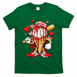Baseball Drip Ice Cream Valentines Day T-Shirt