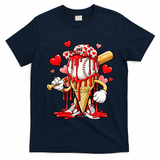 Baseball Drip Ice Cream Valentines Day T-Shirt