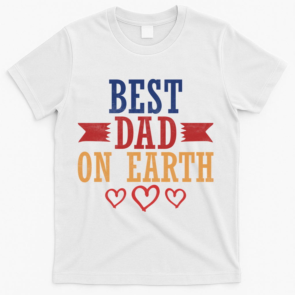 Best Dad On Earth T-Shirt - White