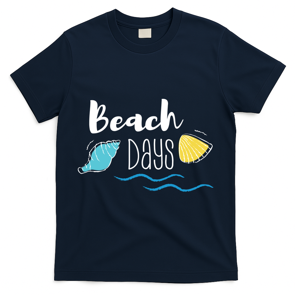 Beach Days Travel Vacation Summer T-Shirt - Navy