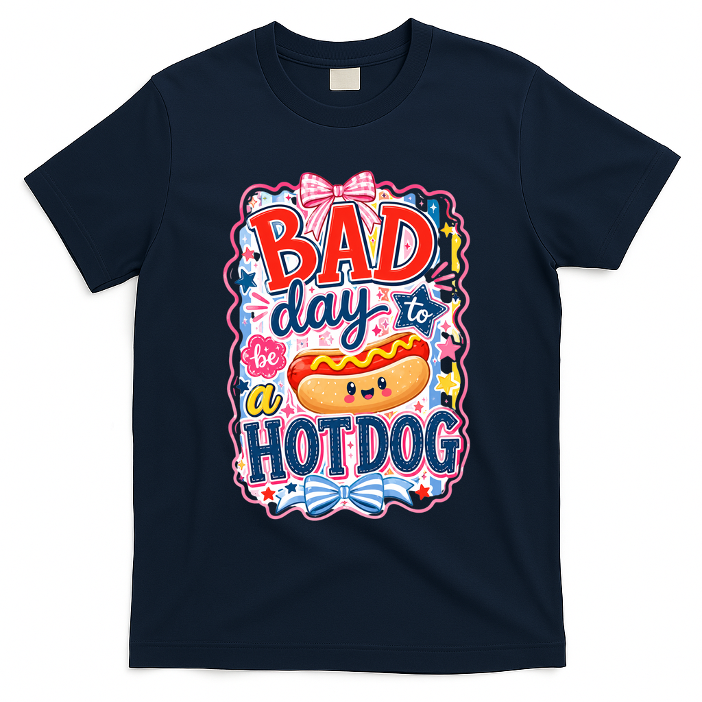 Bad Day To Be A Hotdog T-Shirt - Navy