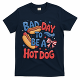 Bad Day To Be A Hot Dog 4th Of July  T-Shirt - Navy