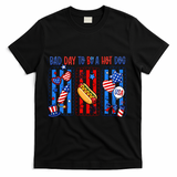 Bad Day To Be A Hot Dog July 4th Funny T-Shirt - Black