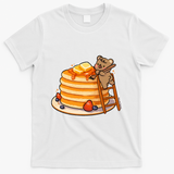 Bear Eating Giant Pancakes - White