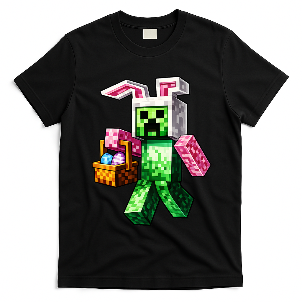 Bunny Egg Happy Easter Video Game Pixel T-Shirt