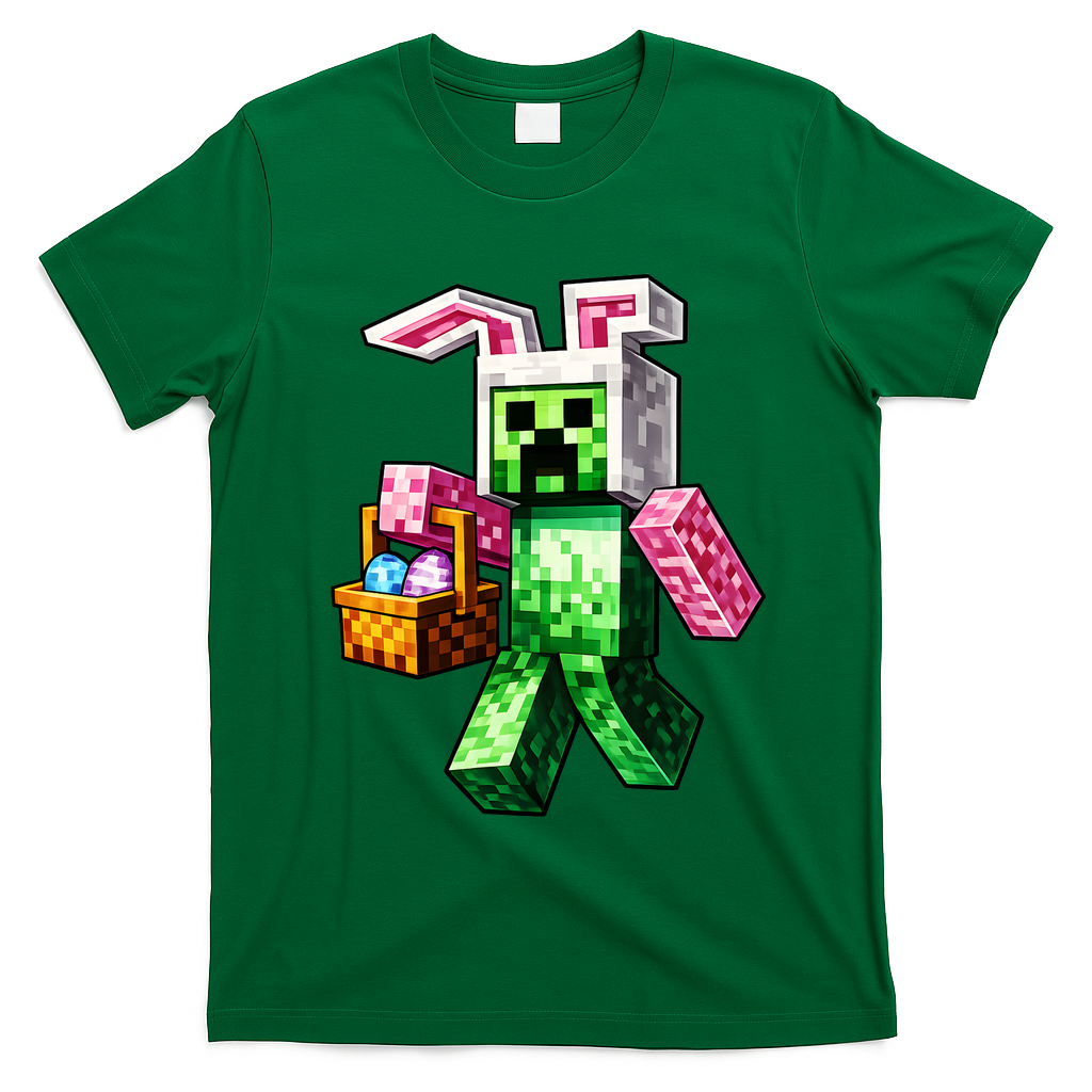 Bunny Egg Happy Easter Video Game Pixel T-Shirt