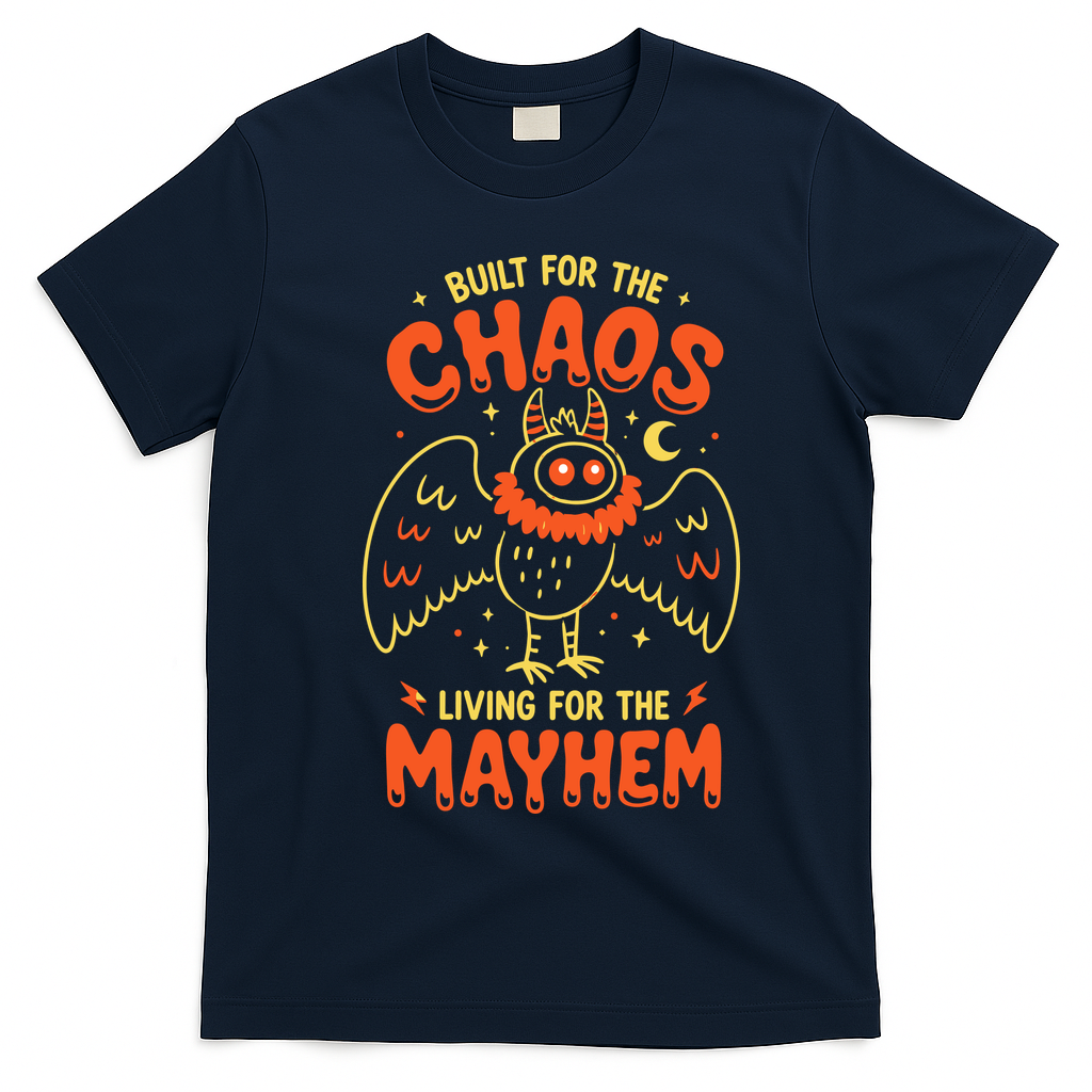 Built For Chaos Living For The Mayhem T-Shirt - Navy Blue
