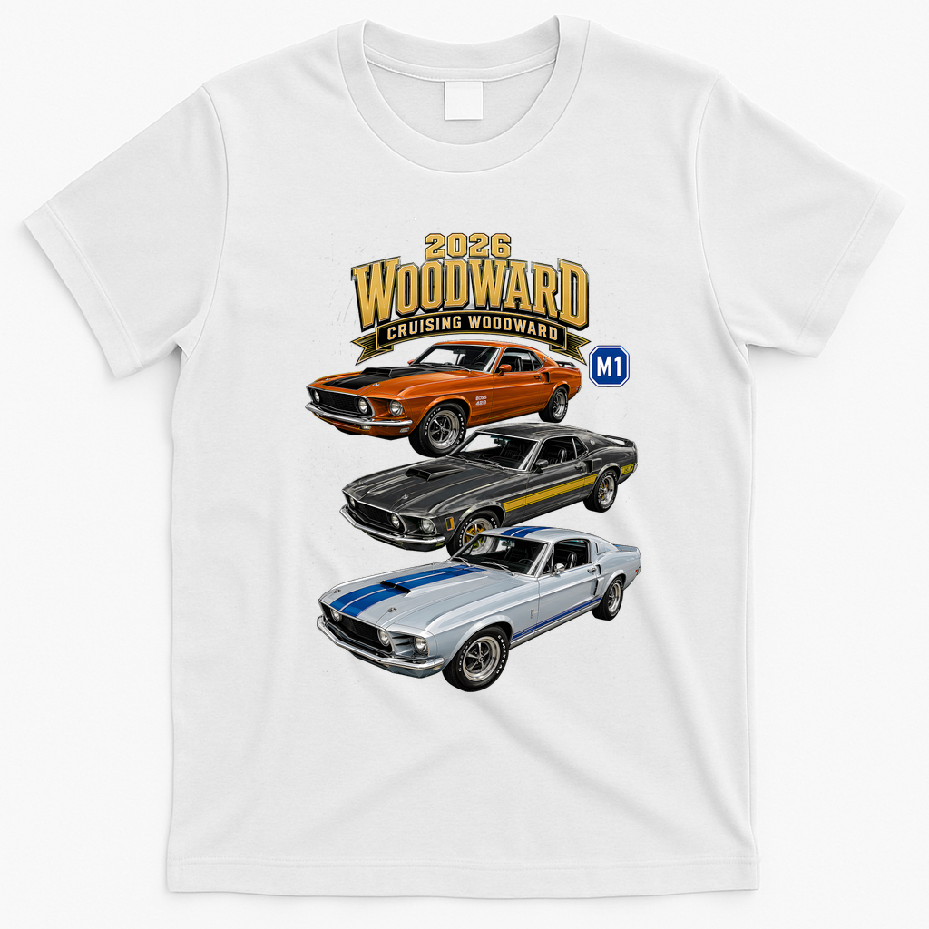 Built For Glory At 2026 Woodward Ave M1 T-Shirt - White