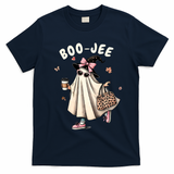Boojee Funny Halloween Boujee Shopping Ghost Fall T-Shirt - Navy Blue