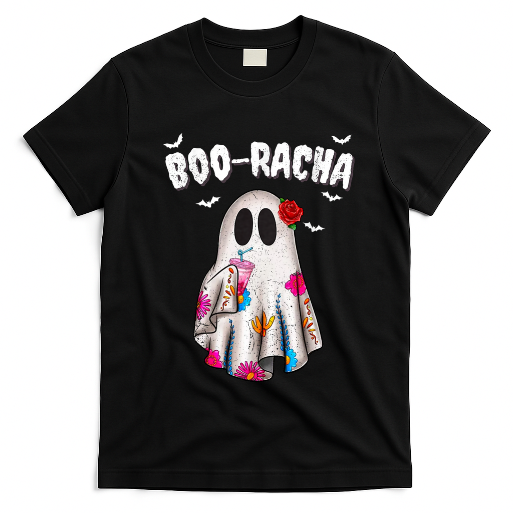 Booracha Funny Halloween Ghost Boo Jee Ghost For Halloween T-Shirt - Black