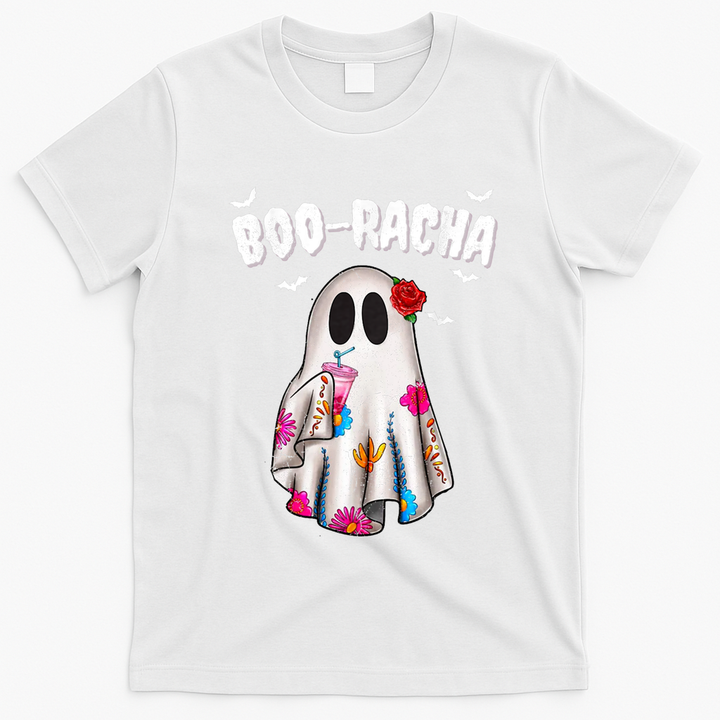 Booracha Funny Halloween Ghost Boo Jee Ghost For Halloween T-Shirt - White