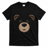 Bear Face Halloween Costume Brown Bear Animal T-Shirt - Black