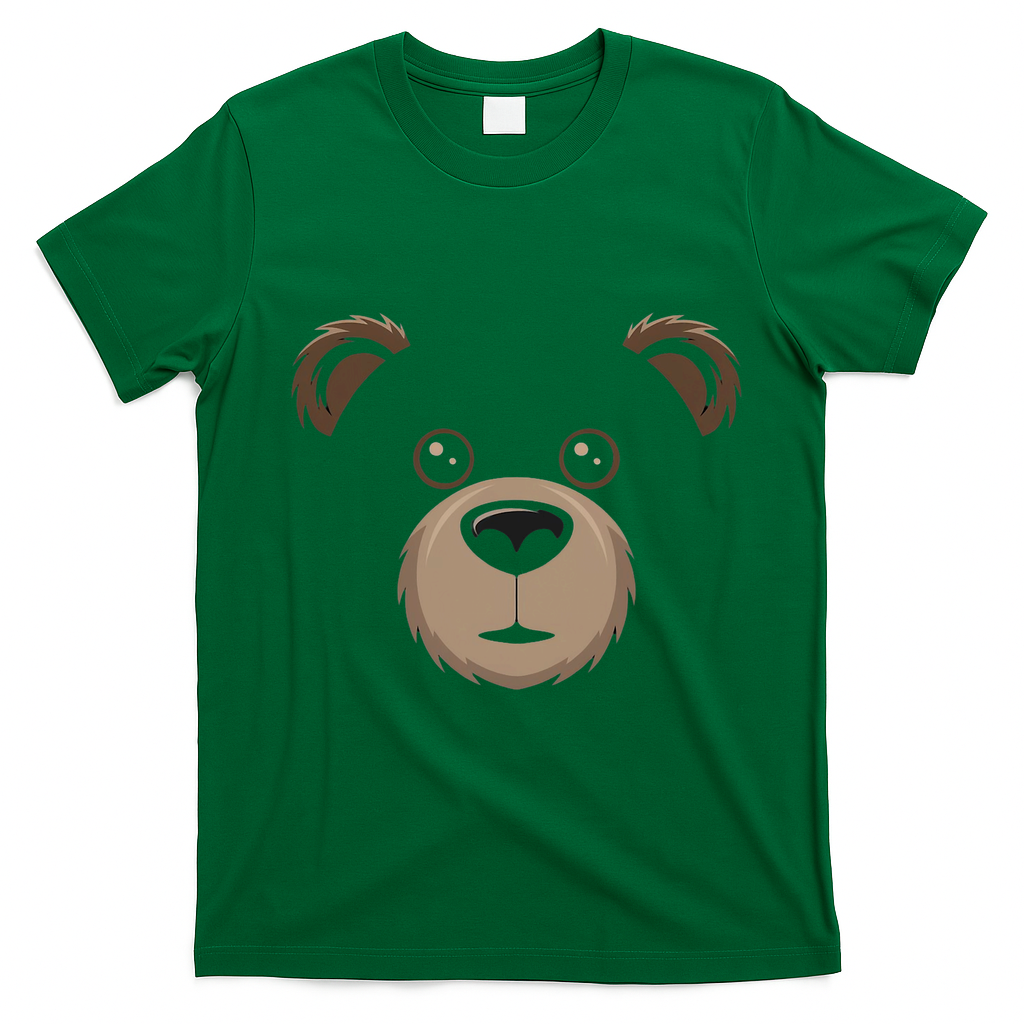 Bear Face Halloween Costume Brown Bear Animal T-Shirt - Irish Green