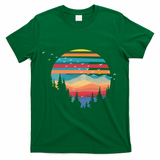 Birds Flying Over Sunset T-Shirt - Green