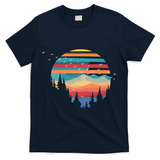 Birds Flying Over Sunset T-Shirt - Navy