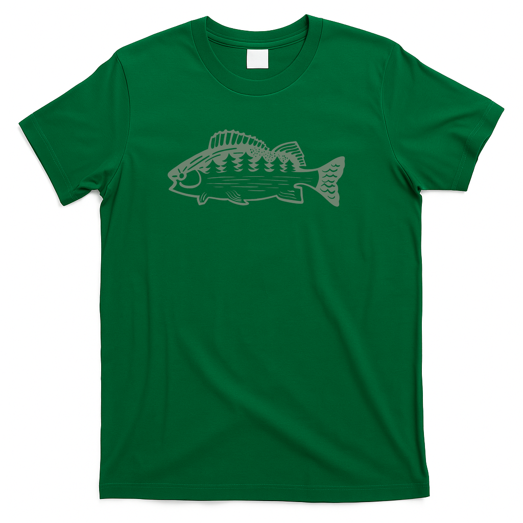 Bass Fishing Silhouette - Green