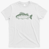 Bass Fishing Silhouette - White