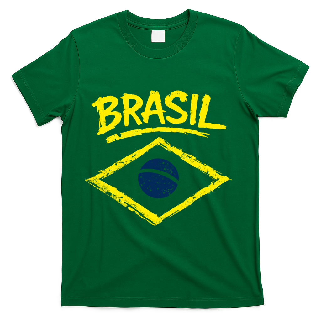 Brasil Graphic Fag Soccer Lovers And Fans T-Shirt - Green