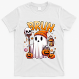 Bruh Ghost Halloween Cute Ghost Trick Or Treat T-Shirt - White