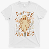Birthday Ghoul Halloween Ghost BOO T-Shirt - White