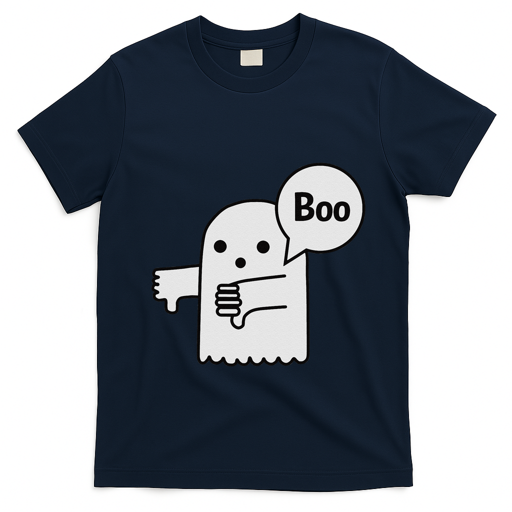 Boo Ghost Of Disapproval T-Shirt - Navy Blue