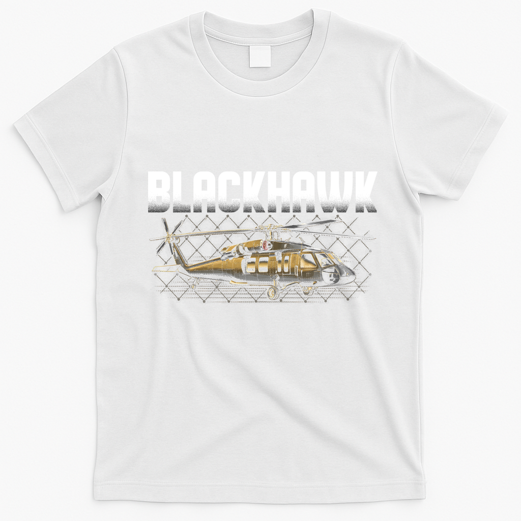Blackhawk Helicopter Aircraft T-Shirt - White