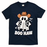 Boo Haw Country Ghost Funny Halloween T-Shirt - Navy Blue