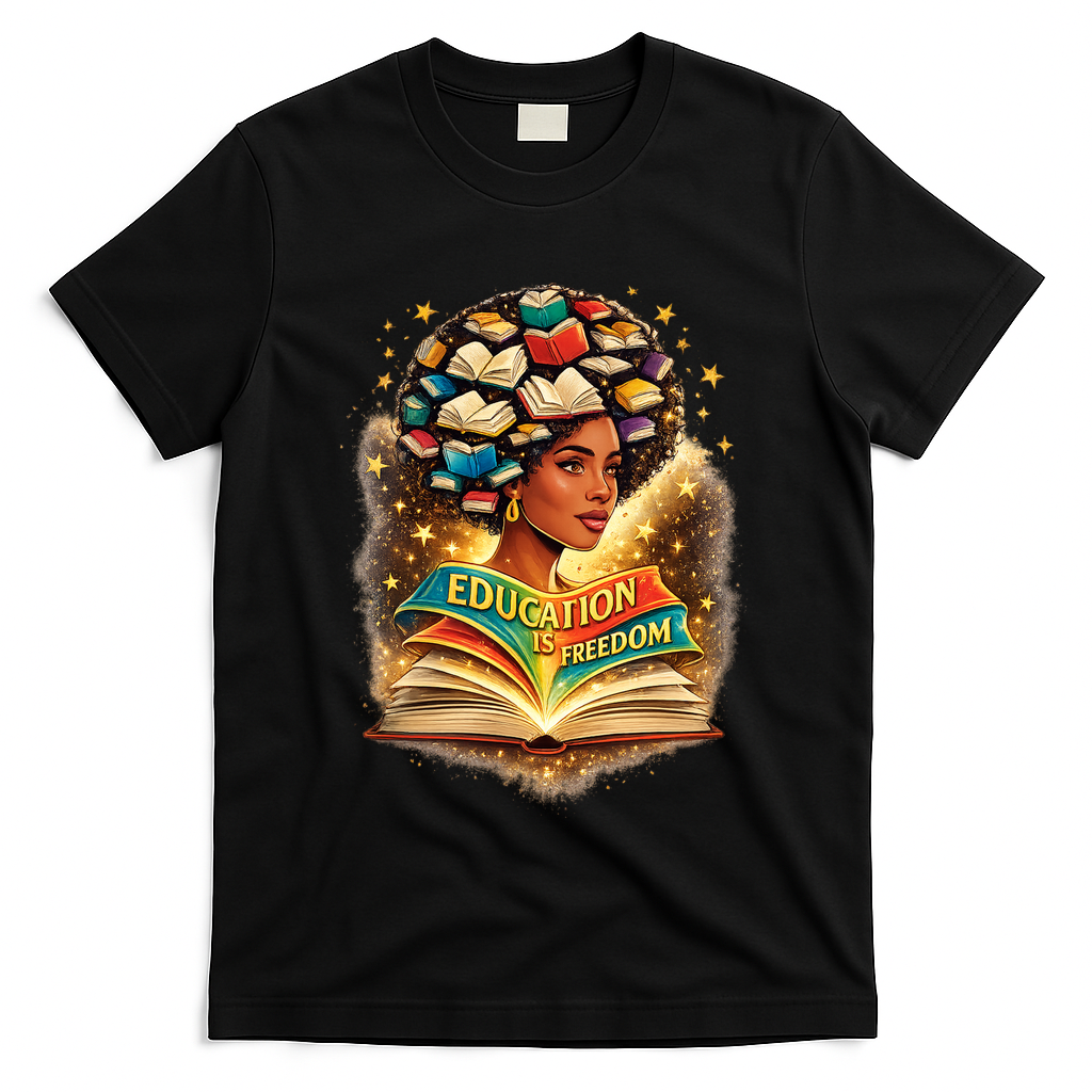 Black History Education Is Freedom Book Reading Learning T-Shirt